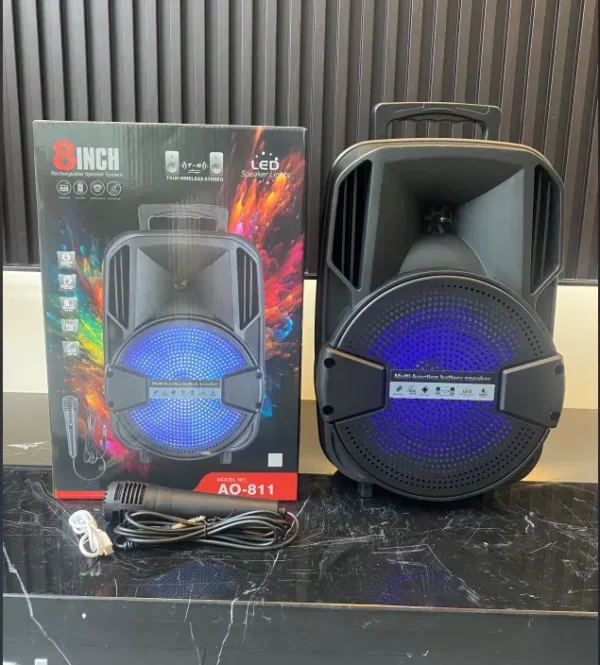 H69bcccf27b5348b698e364d3cb6694abj 8 Inch Wireless Powered BT Portable Handle Speaker